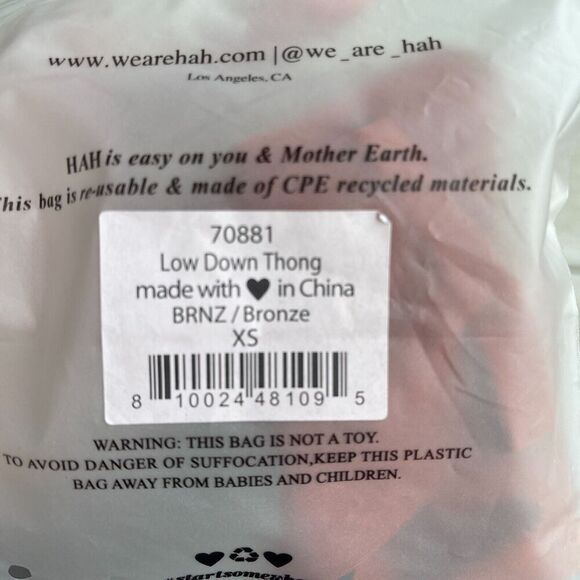 HAH by Free People Low Down Thong Panty Womens XS Bronze Low Rise Seamless NEW - Picture 6 of 6